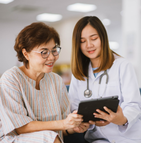 Doctor confirming an appointment